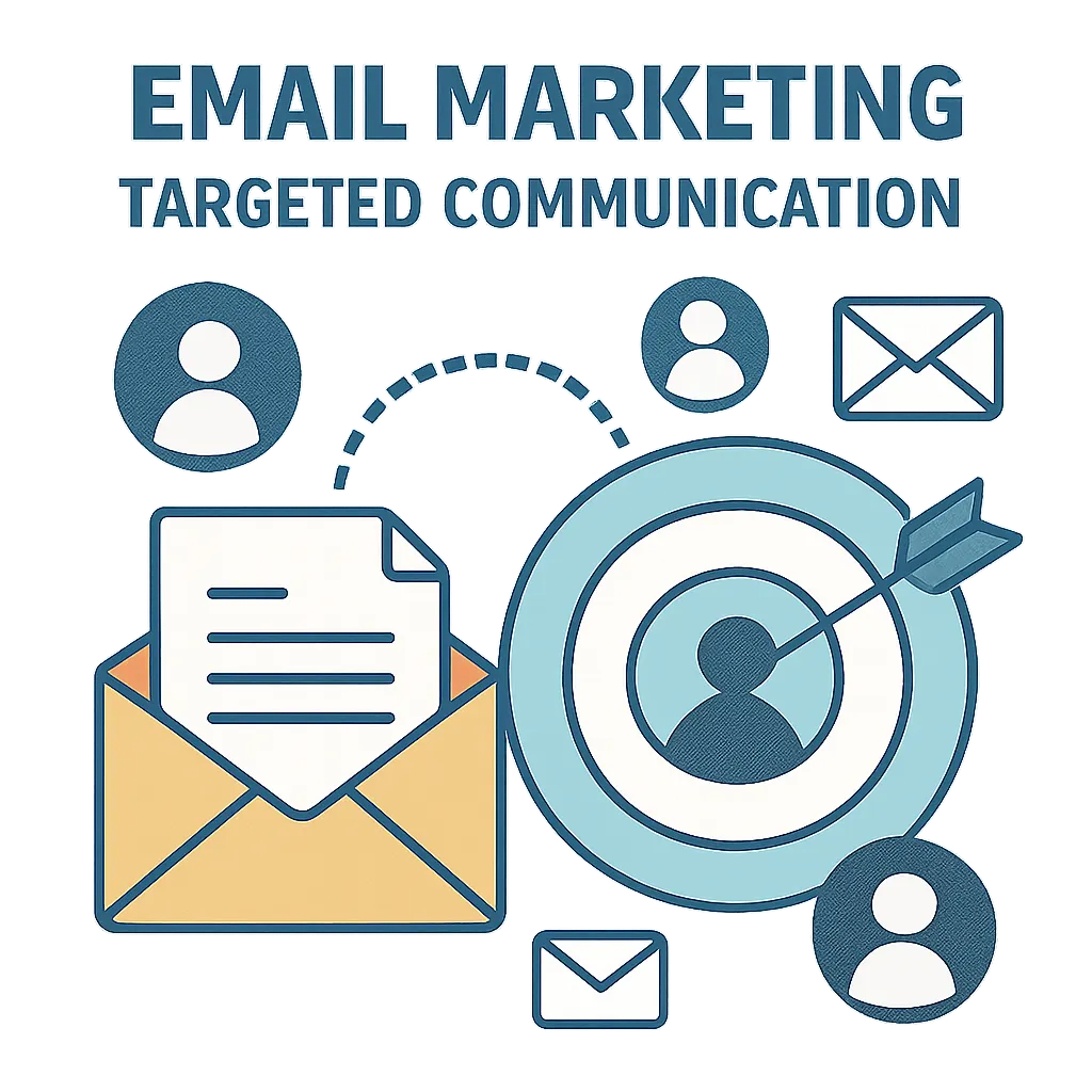 Email marketing graphic showing targeted communication
