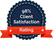 98% client satisfaction rating logo