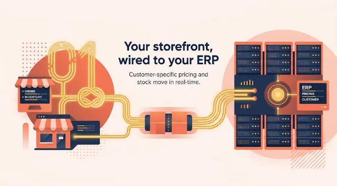 Your storefront, wired to your ERP