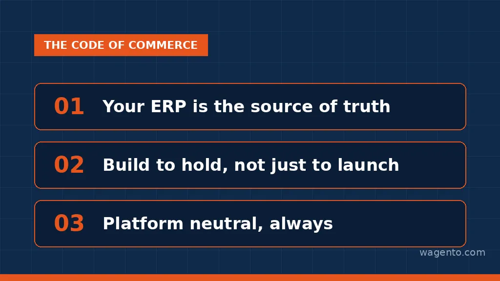 The Code of Commerce, Wagento's three rules for B2B ecommerce builds 
